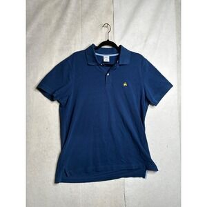 Brooks Brothers 1818 Slim Fit Polo Shirt Mens L Blue Pique Cotton Short Sleeve